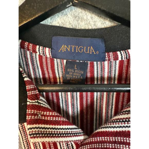 Vintage 90s Antigua Chicago Bulls Gray Striped Polo Made In USA - Large - Picture 5 of 8